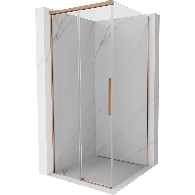 Mexen Rox cabina doccia scorrevole 95 x 95 cm, trasparente, rame spazzolato - 8C2-095-095-65-00