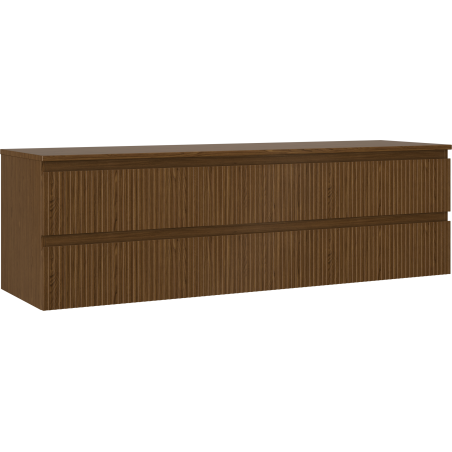 Mexen Rivel badkamerkast onder wastafel 160 cm met blad, 2 laden, gegroefd, walnoot - 91A20-16047-2-BFFC86