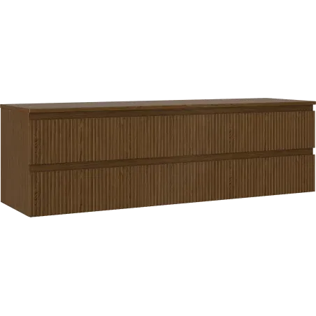 Mexen Rivel meuble de salle de bain sous lavabo 160 cm avec plateau, 2 tiroirs, rainuré, noyer - 91A20-16047-2-BFFC86