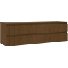 Mexen Rivel badkamerkast onder wastafel 160 cm met blad, 2 laden, gegroefd, walnoot - 91A20-16047-2-BFFC86