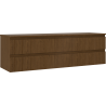 Mexen Rivel mueble de baño bajo lavabo 160 cm con encimera, 2 cajones, ranurada, nogal - 91A20-16047-2-BFFC86