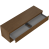 Mexen Rivel bathroom cabinet under-sink 160 cm with countertop, 2 drawers, grooved, walnut - 91A20-16047-2-BFFC86