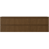 Mexen Rivel 160 cm Bathroom Cabinet with Countertop, 2 Drawers, Grooved, Walnut - 91A20-16047-2-BFFC86