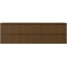 Mexen Rivel bathroom cabinet under-sink 160 cm with countertop, 2 drawers, grooved, walnut - 91A20-16047-2-BFFC86