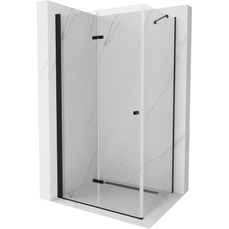 Mexen Lima inklapbare douchecabine 80 x 90 cm, transparant, zwart - 856-080-090-70-00