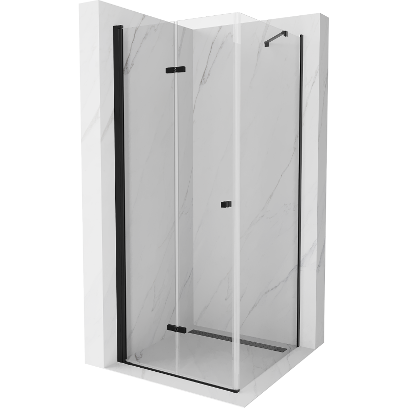 Mexen Lima faltbare Duschkabine 90 x 90 cm, transparent, schwarz - 856-090-090-70-00