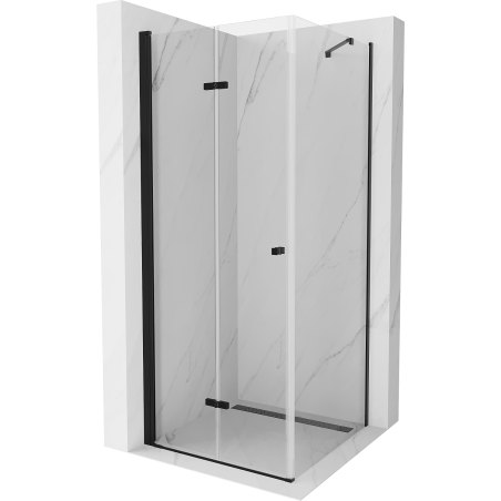 Mexen Lima opvouwbare douchecabine 90 x 90 cm, transparant, zwart - 856-090-090-70-00