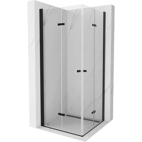 Mexen Lima Duo cabine de douche pliante 70 x 70 cm, transparent, noir - 856-070-070-70-00-02