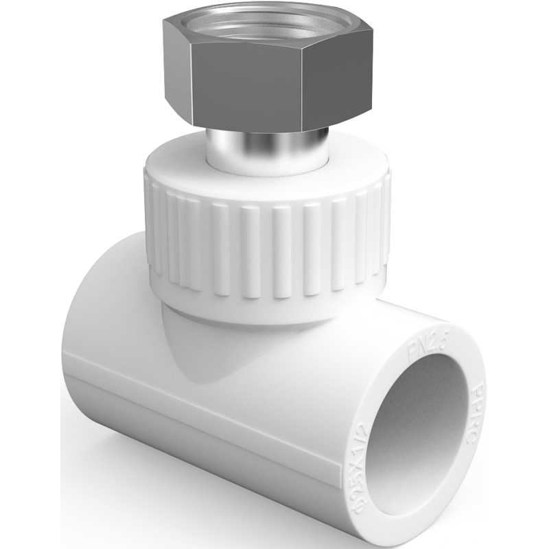 Mexen PPR-T-Stück mit Verschraubung, verschweißbar für PPR-Rohre 25 x 3/4 IG x 25 - W97347-2534F25-00