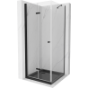 Mexen Lima cabina doccia pieghevole 80 x 80 cm, trasparente, nera + piatto Flat, nero - 856-080-080-70-00-4070B