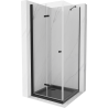 Mexen Lima cabine de douche pliante 90 x 90 cm, transparent, noir + receveur Flat, noir - 856-090-090-70-00-4070B