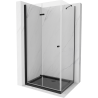 Mexen Lima vouwbare douchecabine 90 x 100 cm, transparant, zwart + Flat douchebak, zwart - 856-090-100-70-00-4070B