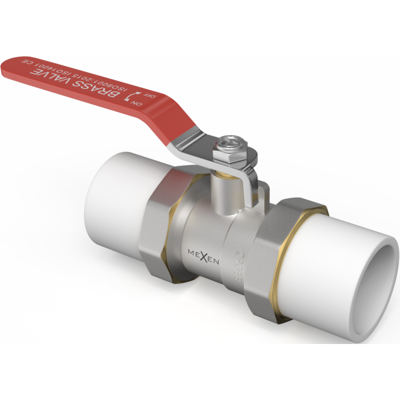 Mexen PPR vanne à bille avec raccords à souder PP pour tuyaux PPR 25 x 25 - W97350-25-00