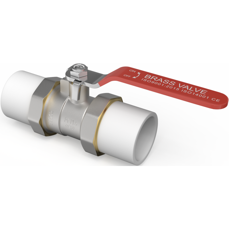 Mexen PPR kogelklep met koppelingen PP gelast voor PPR-buizen 32 x 32 - W97350-32-00