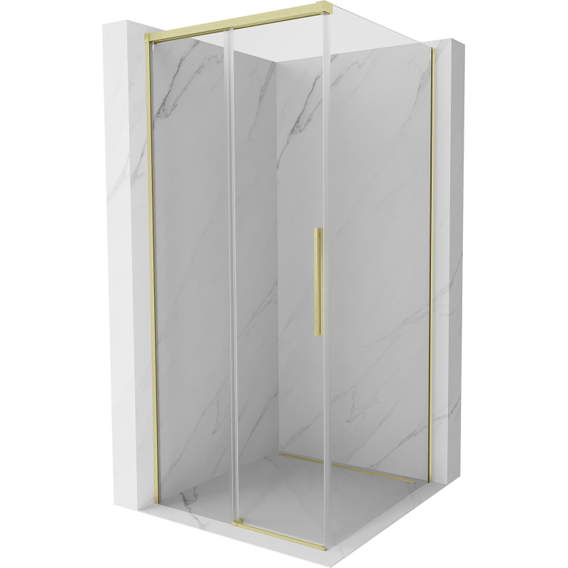 Mexen Rox Duschkabine zum Schieben 120 x 120 cm, transparent, gebürstetes Gold - 8C2-120-120-55-00