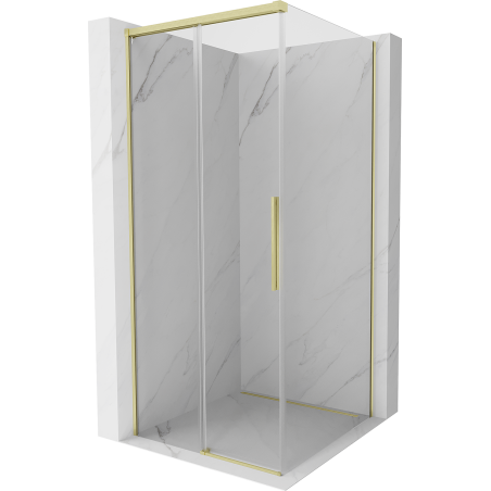 Mexen Rox Duschkabine zum Schieben 120 x 120 cm, transparent, gebürstetes Gold - 8C2-120-120-55-00
