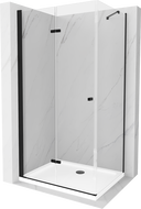 Mexen Lima sklopiva tuš kabina 70 x 120 cm, prozirna, crna + Flat tuš kada, bijela - 856-070-120-70-00-4010B