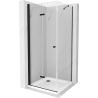 Mexen Lima kokkupandav dušinurk 80 x 80 cm, läbipaistev, must + Flat dušialus, valge - 856-080-080-70-00-4010B