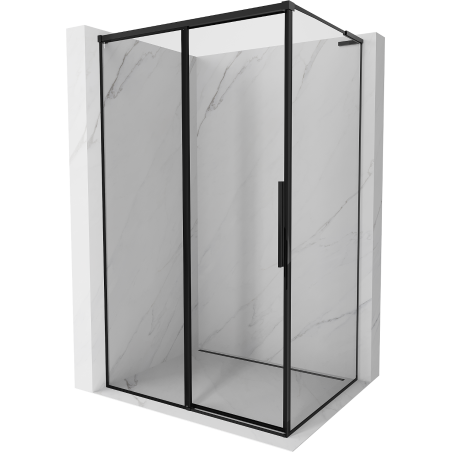 Mexen Rox L Duschkabine, links verschiebbar, 100 x 80 cm, schwarzer Rahmen, schwarz - 8C2L-100-080-70-70-L
