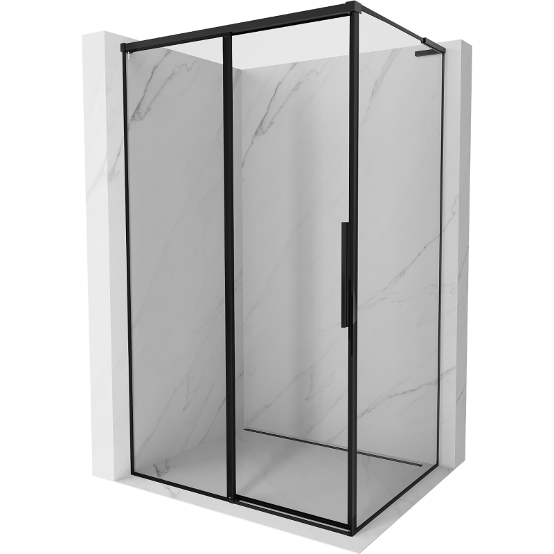 Mexen Rox L Duschkabine Schiebetür links 105 x 85 cm, schwarzer Rahmen, schwarz - 8C2L-105-085-70-70-L