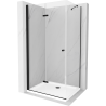 Mexen Lima opvouwbare douchecabine 90 x 70 cm, transparant, zwart + Flat douchebak, wit - 856-090-070-70-00-4010B