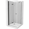 Mexen Lima kabina prysznicowa składana 90 x 90 cm, transparent, czarna + brodzik Flat, biały - 856-090-090-70-00-4010B