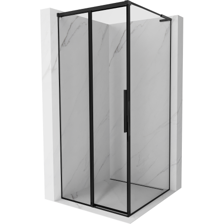 Mexen Rox L sliding shower cabin left 95 x 95 cm, black frame, black - 8C2L-095-095-70-70-L