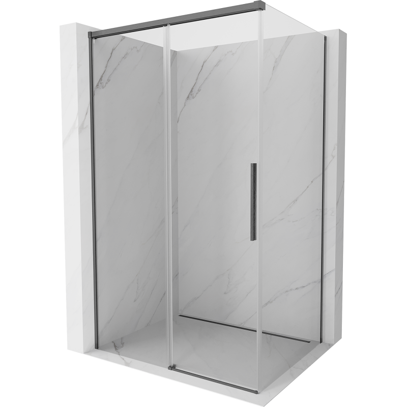 Mexen Rox Schiebeduschkabine 120 x 80 cm, transparent, gebürstet gun gray - 8C2-120-080-66-00