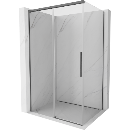 Mexen Rox Schiebeduschkabine 120 x 80 cm, transparent, gebürstet gun gray - 8C2-120-080-66-00