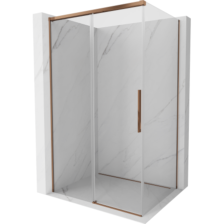 Mexen Rox cabine de douche coulissante 135 x 85 cm, transparent, or rose - 8C2-135-085-60-00
