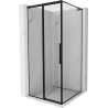 Mexen Rox L Duschkabine, linksseitig verschiebbar, 110 x 110 cm, schwarzer Rahmen, schwarz - 8C2L-110-110-70-70-L