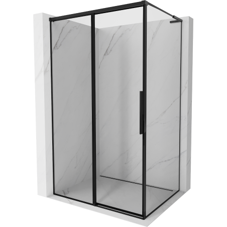 Mexen Rox L Duschkabine, links schiebbar 120 x 110 cm, schwarzer Rahmen, schwarz - 8C2L-120-110-70-70-L