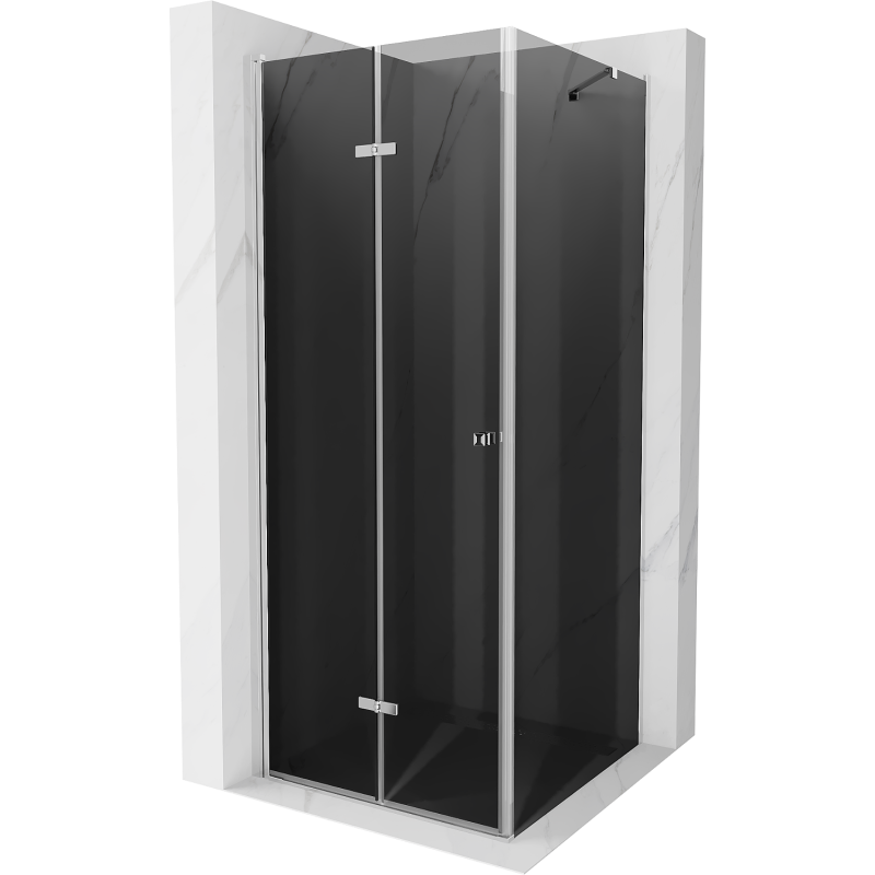Mexen Lima ingevoegde douchecabine 70 x 70 cm, grafiet, chroom - 856-070-070-01-40