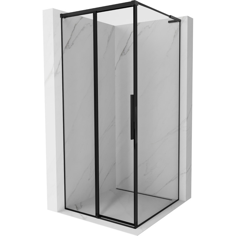 Mexen Rox L vasakpoolne lükanddušikabiin 120 x 120 cm, must raam, must - 8C2L-120-120-70-70-L