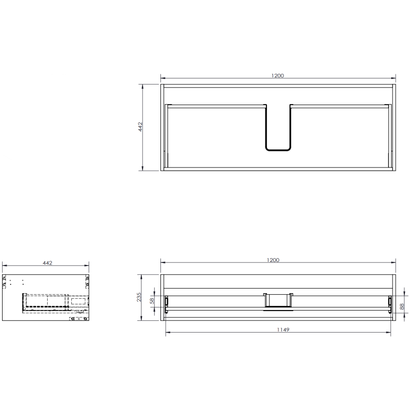 Mexen Orio mueble de baño 120 cm con lavabo Otis, 1 cajón, negro mate - 91A10-12023-1-BF71-W18M71