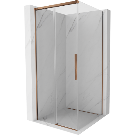 Mexen Rox Duschkabine, verschiebbar 90 x 90 cm, transparent, Roségold - 8C2-090-090-60-00