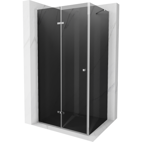 Mexen Lima 80 x 90 cm Folding Shower Enclosure, Graphite, Chrome - 856-080-090-01-40