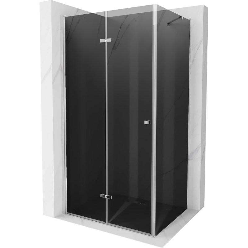 Mexen Lima opvouwbare douchecabine 80 x 100 cm, grafiet, chroom - 856-080-100-01-40