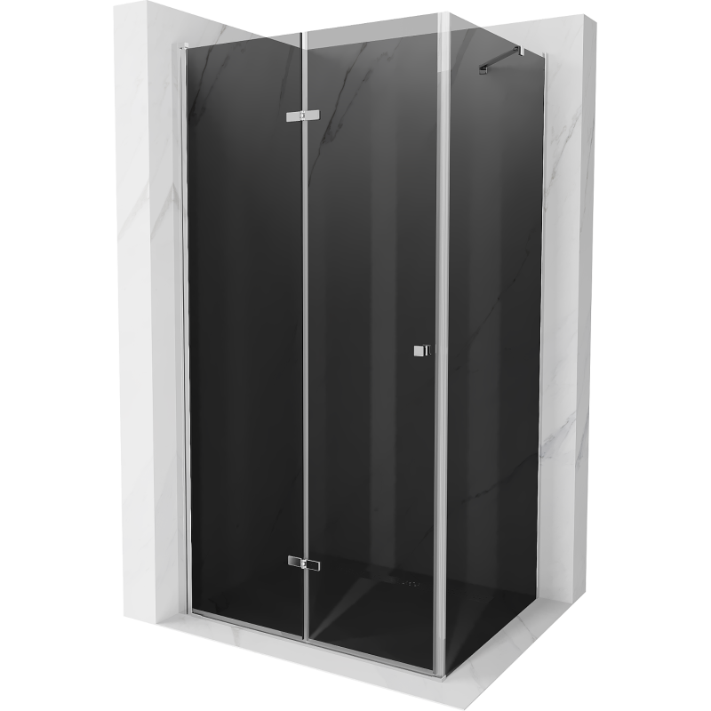 Mexen Lima folding shower enclosure 90 x 70 cm, graphite, chrome - 856-090-070-01-40