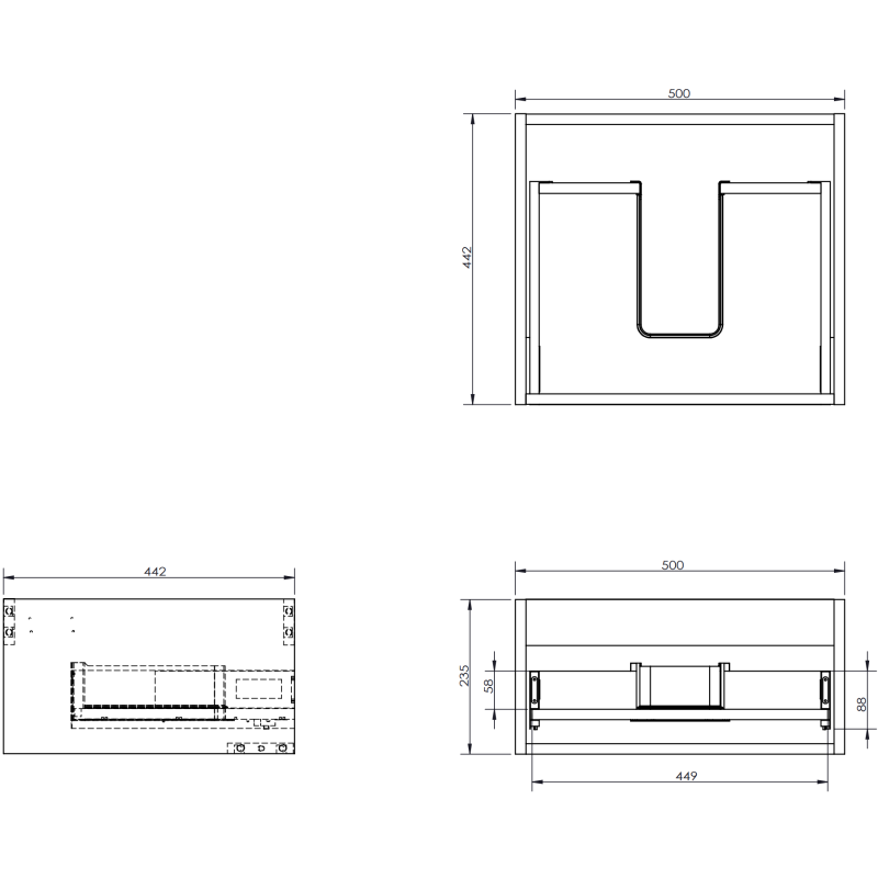 Mexen Orio Badezimmer-Schrank 50 cm mit Waschbecken Vela, 1 Schublade, grau matt/weiß matt - 91A10-05023-1-BF62-W23M01