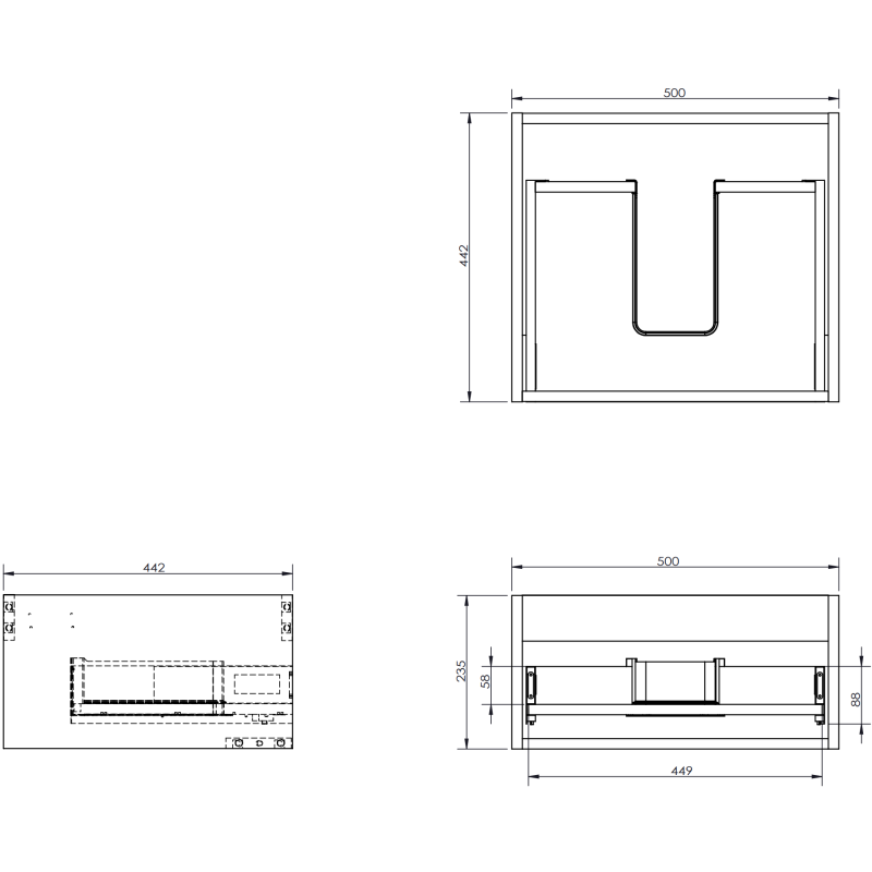 Mexen Orio armadietto da bagno 50 cm con lavabo Vela, 1 cassetto, nero opaco - 91A10-05023-1-BF71-W23M71
