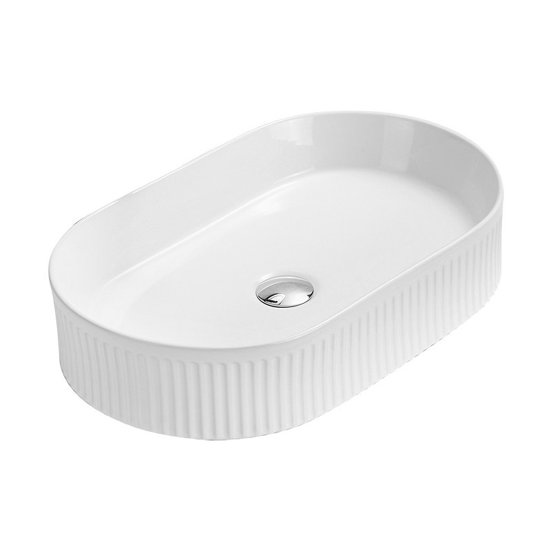 Mexen Grovo gegolfde opbouw wastafel 57 x 36 cm, wit - 22305700