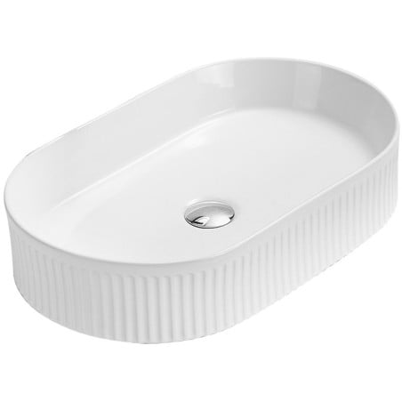 Mexen Grovo lavabo da appoggio scanalato 57 x 36 cm, bianco - 22305700