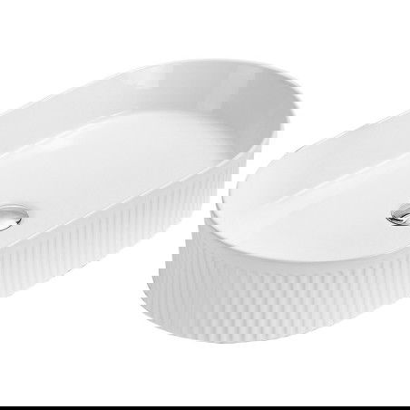 Mexen Grovo lavabo sobre encimera ranurado 57 x 36 cm, blanco - 22305700