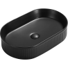 Mexen Grovo lavabo da appoggio scanalato 57 x 36 cm, nero opaco - 22305785