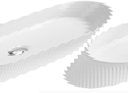 Mexen Grovo lavabo sobre encimera acanalado 49 x 31 cm, blanco - 22304900