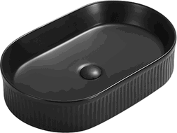 Mexen Grovo vasque à poser rainurée 49 x 31 cm, noir mat - 22304985