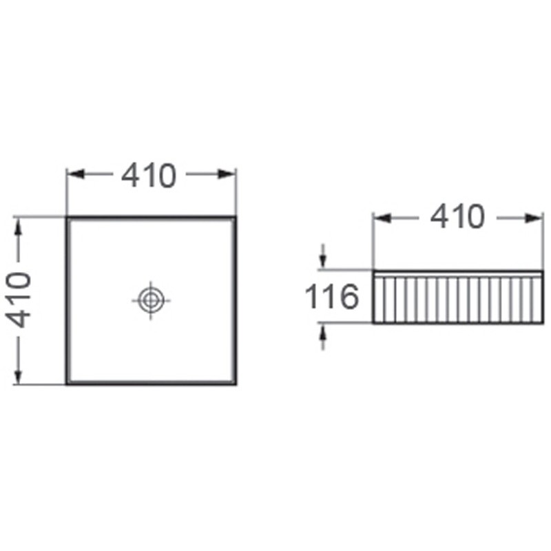 Mexen Grovo lavabo sobre encimera acanalado 41 x 41 cm, blanco - 22304100
