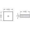 Mexen Grovo opbouw waskom geribbeld 41 x 41 cm, zwart mat - 22304185
