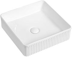 Mexen Grovo countertop basin fluted 37 x 37 cm, white - 22303700